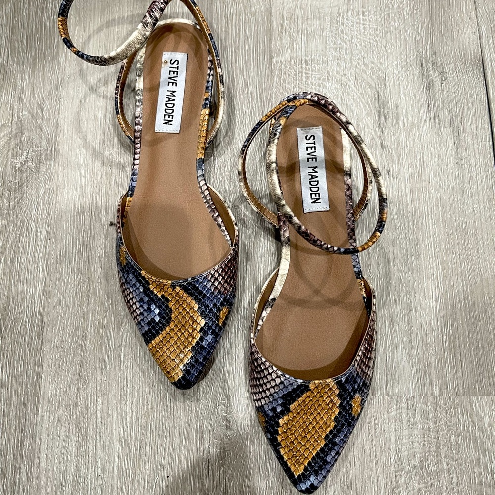 Steven Madden Multi Snake Print Flats